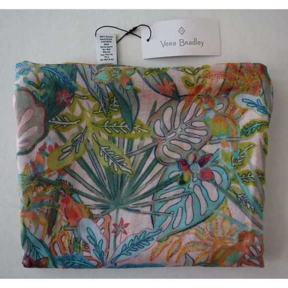 Vera Bradley 22842-X02 Women's Multi *Rain Forrest Canopy* Soft Fringe Scarf - Picture 7 of 8